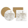 Fontana di Trevi Rome Fontana Landmark Coaster Cup Mug Holder Absorbent Stone Cork Base Set