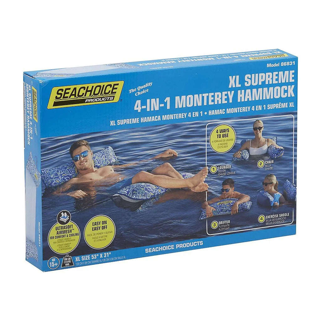 Seachoice 86831 XL Supreme 4-in-1 Monterey Ultrasoft Airmesh Water Hammock Lounge Chair