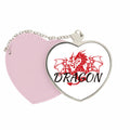 Dragon Animal Myth Wings East West Mirror Travel Purse Makeup Heart Pink