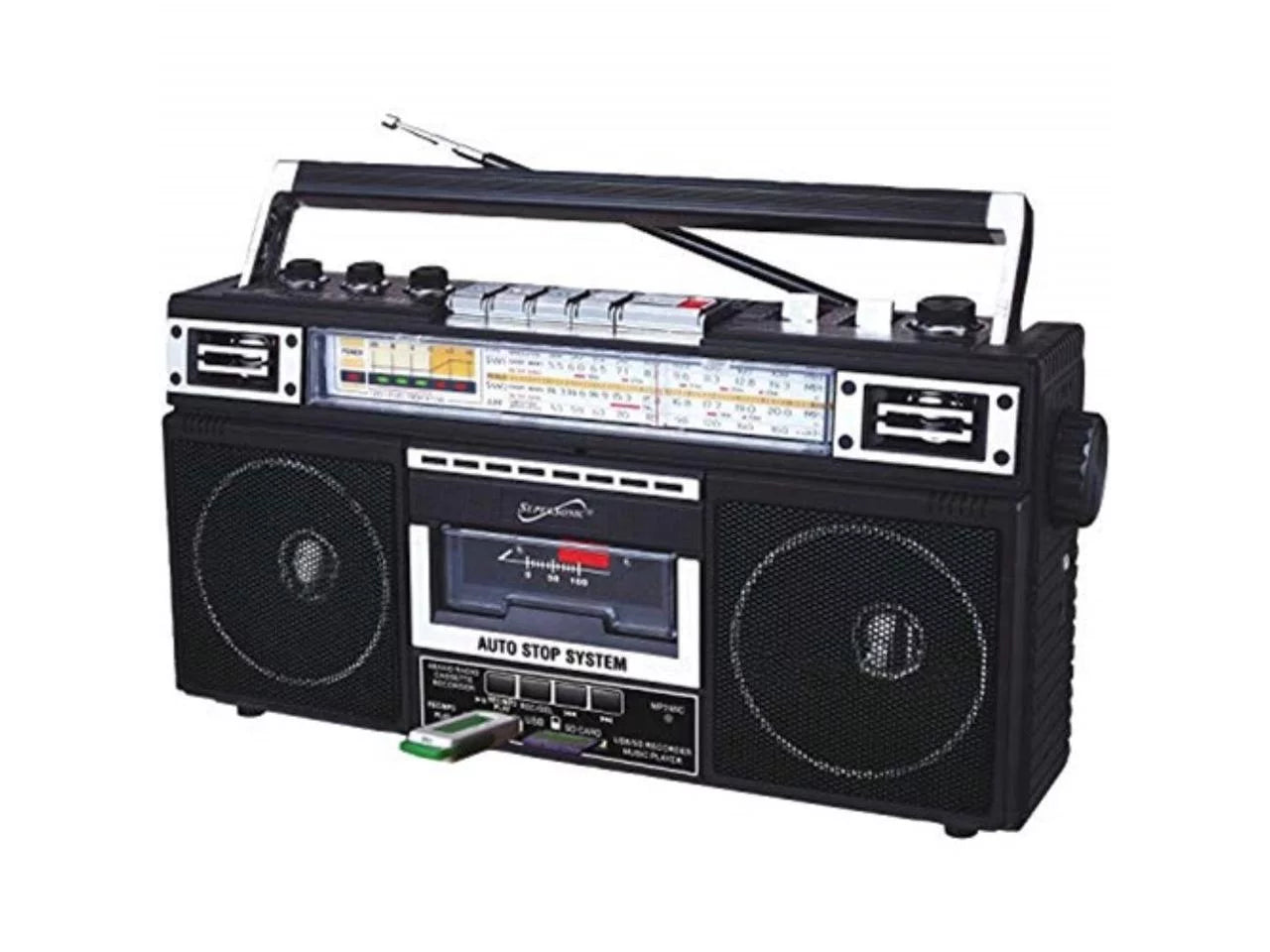 Supersonic Portable AM/FM Radio, Black, SC-3201BT-BK