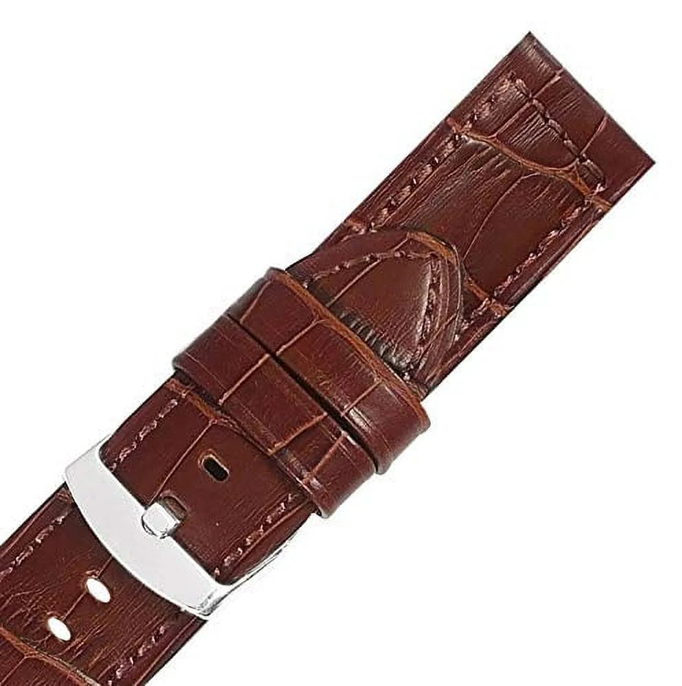 Hadley Roma MS910 24mm Brown Alligator Grain Panerai Style Men's Watch Band