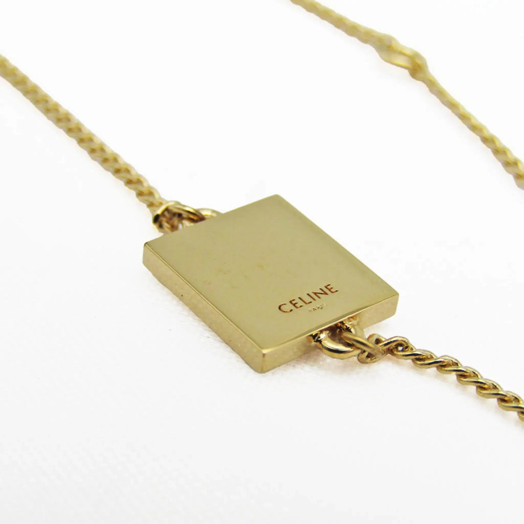 Pre-Owned Celine Alphabet P 46B0 6BRA Metal No Stone Charm Bracelet Gold (Good)