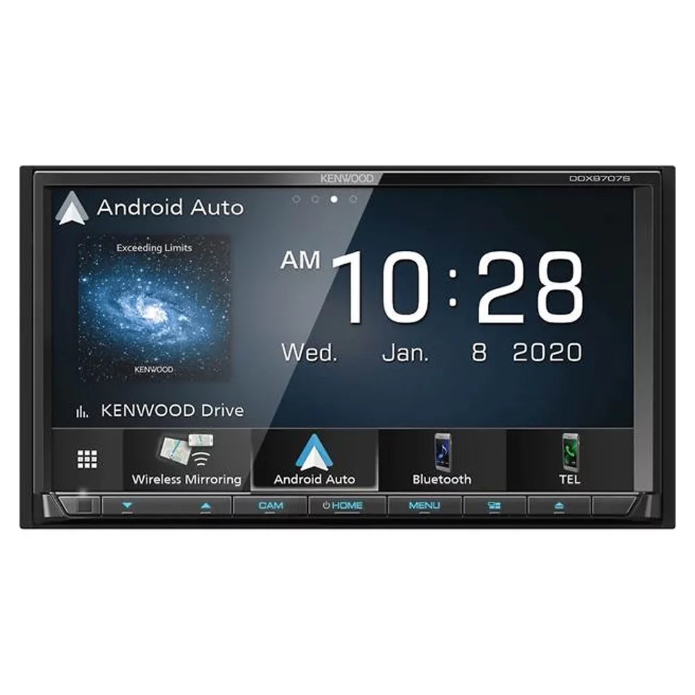 New Kenwood DDX9707S 6.95 Inch DVD Receiver and CMOS-130 Universal Rear View Camera