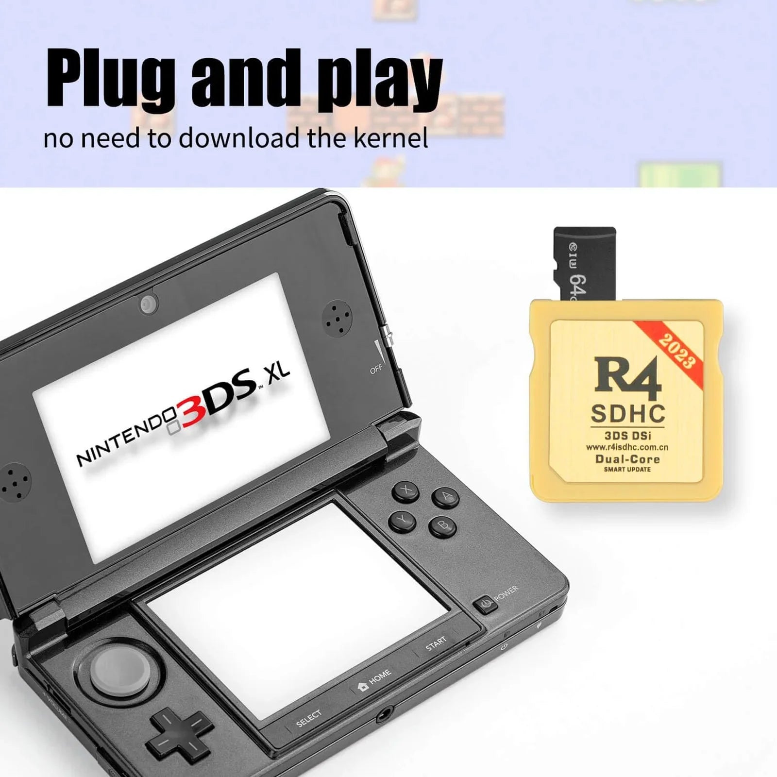 Upgraded 2023 SDHC Wood Version Plus Card with 64GB TF Micro SD Card Nintendo DS DSI 2DS 3DS NDS, No Game Timebomb