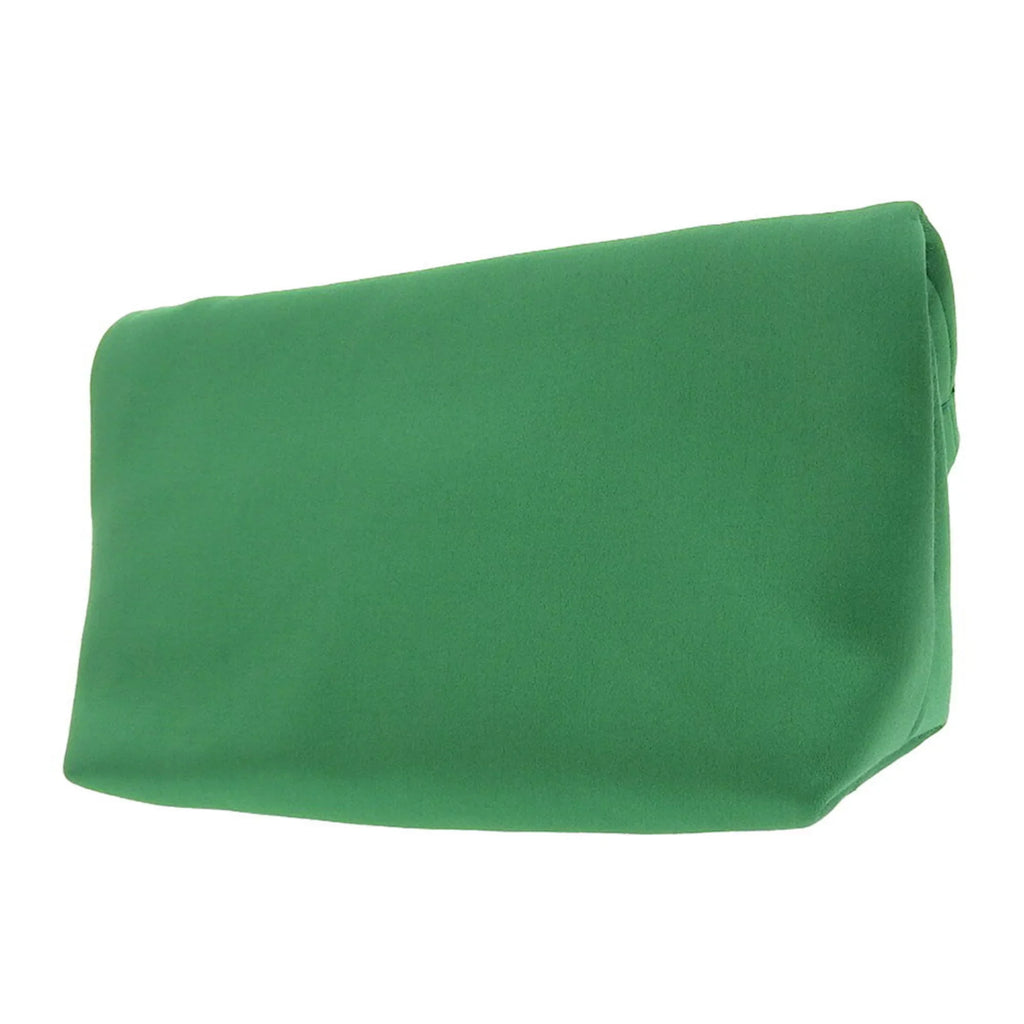 Pre-Owned Burberry BURBERRY pin clutch bag viscose silk rhinestone bijou green (Like New)
