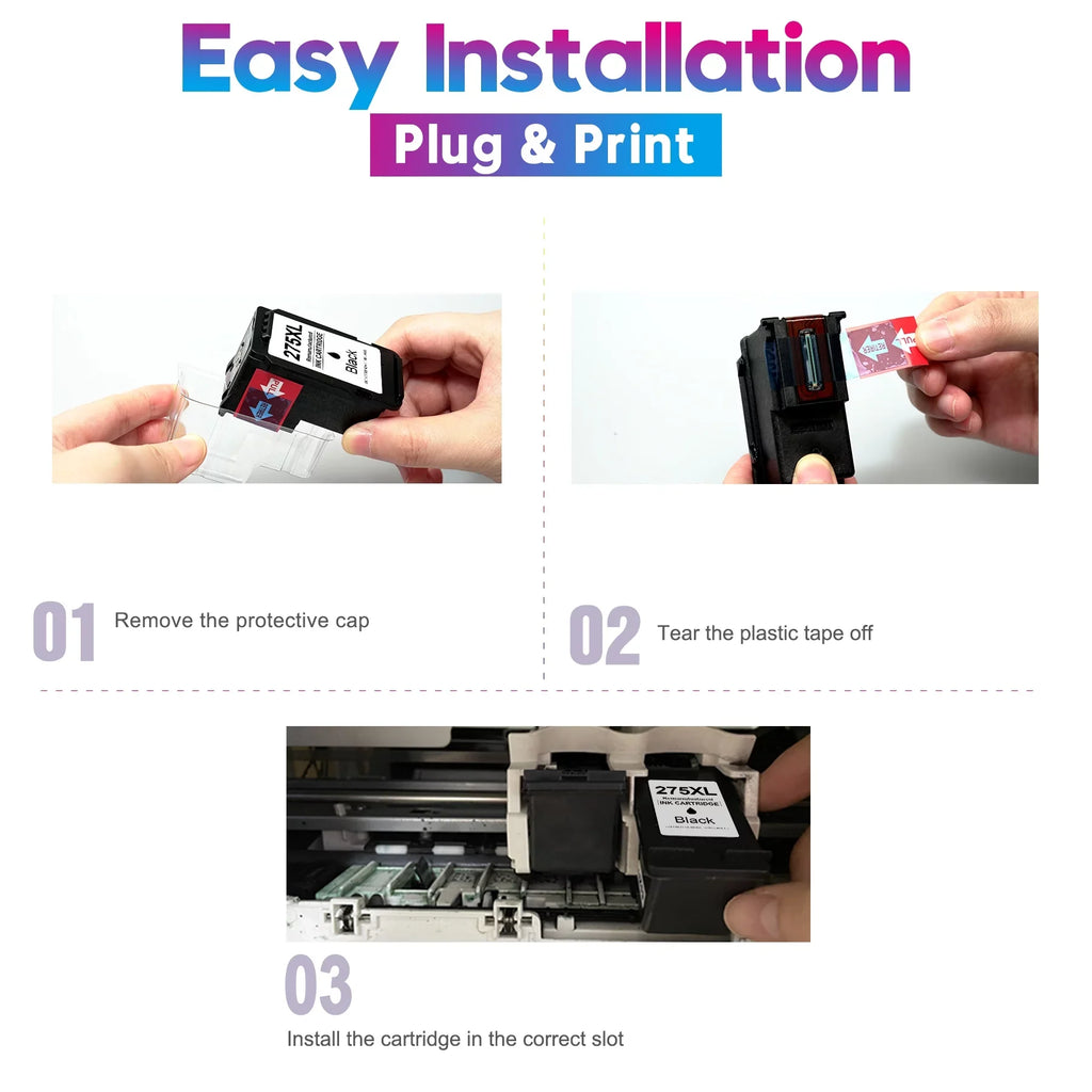 PG-275 CL-276 XL Printer Ink Canon 275xl and 276xl Ink Cartridges (1 Black 1 Color) to PIXMA TS3522 TS3520 TR4720 TR4722 Printer High Yield Combo Pack