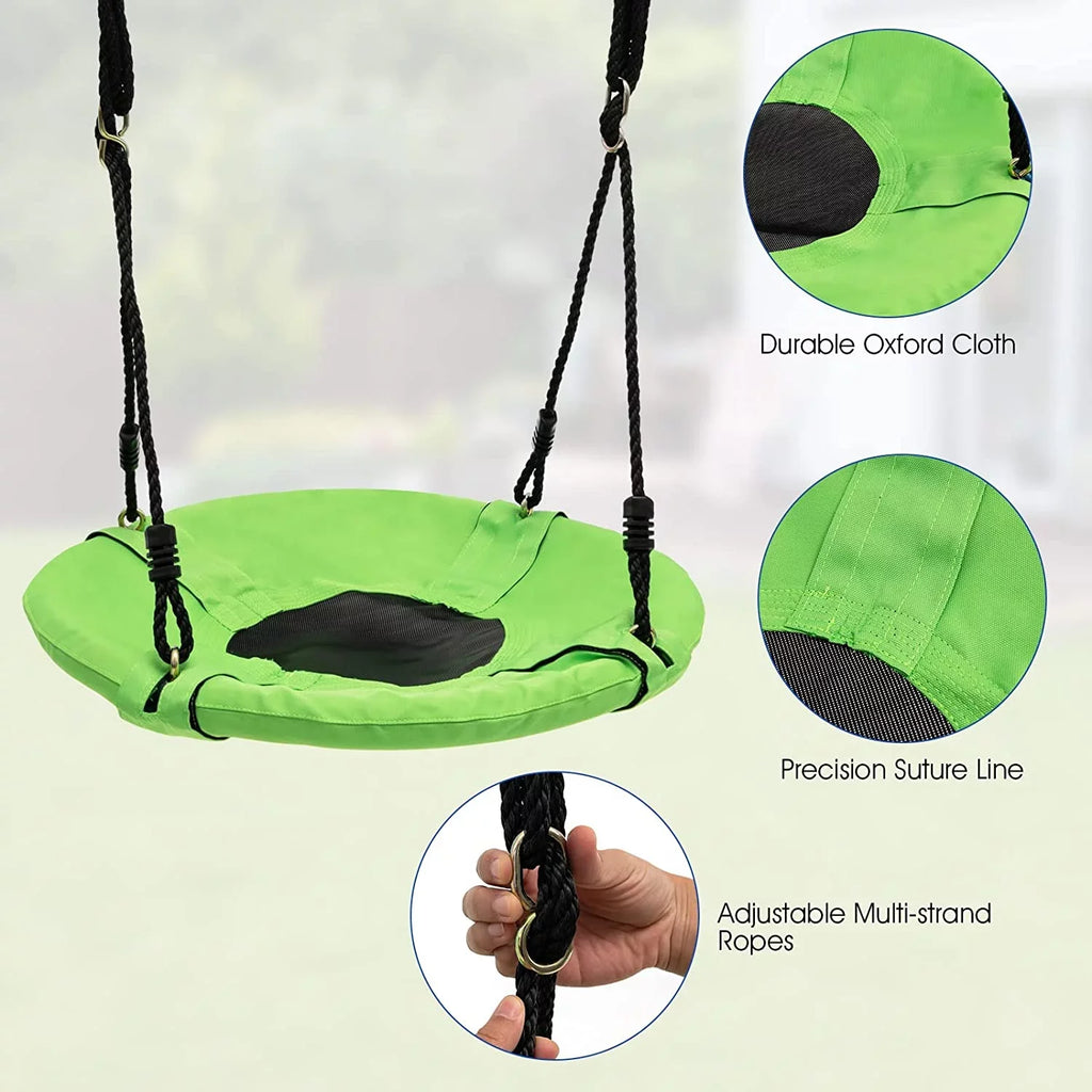 OLAKIDS Swing Sets Backyard, 7 in 1 Outdoor A-Frame Heavy Duty Metal Swing Stand with Monkey Bar Kids, 660LBS Playground Playset with Slide, 2 Swings, Glider, Trapeze Rings, Basketball Hoop