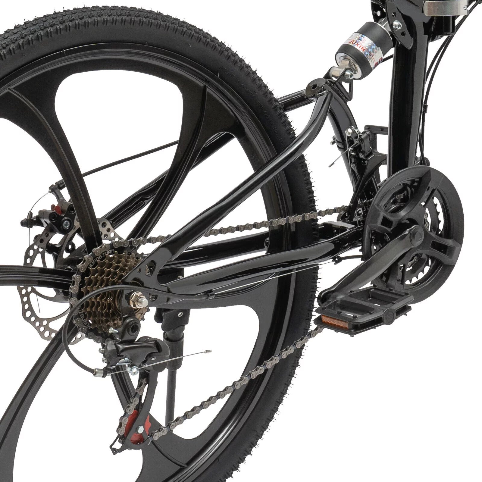 Miumaeov 26" Black Adult Folding Bike 21-Speed Shifter Folding City Bike Light Weight Carbon Steel Camping Bicycle Max Loading 150kg/330lbs