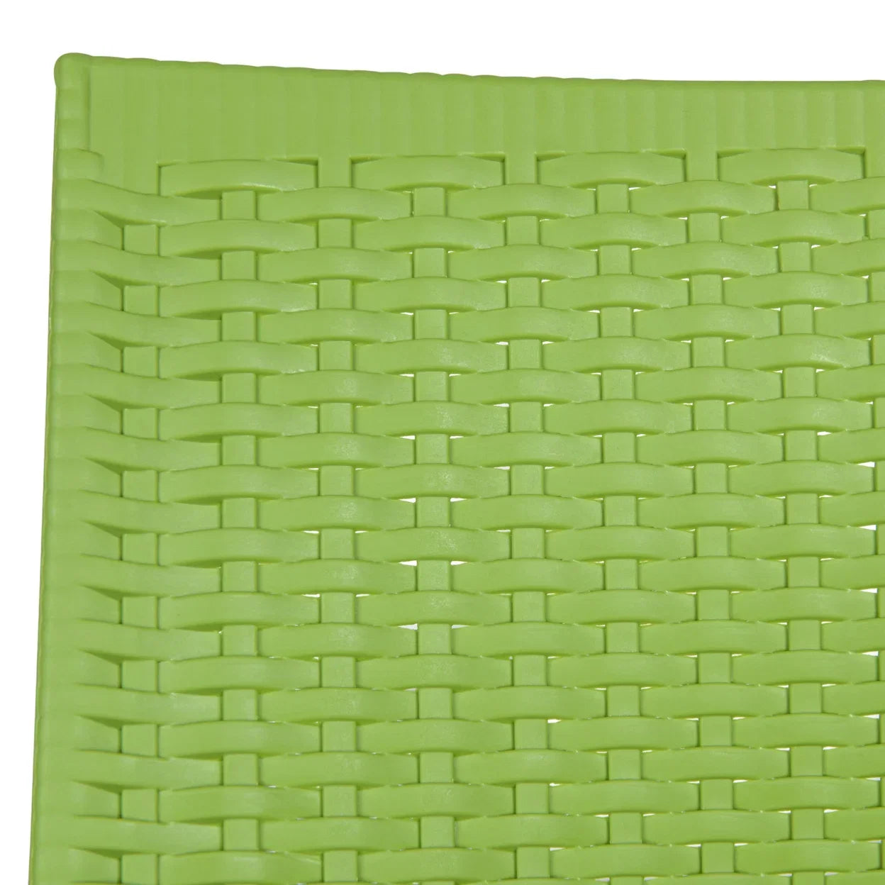 LeisureMod Modern Weave Mace Indoor Outdoor Dining Chair in Green Set of 2