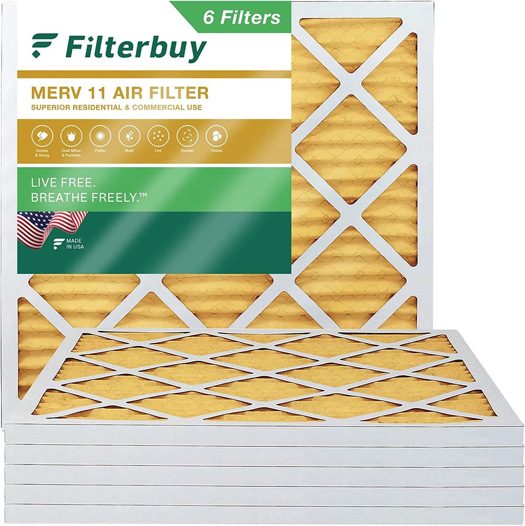 Filterbuy 12x12x1 MERV 11 Pleated HVAC AC Furnace Air Filters (6-Pack)
