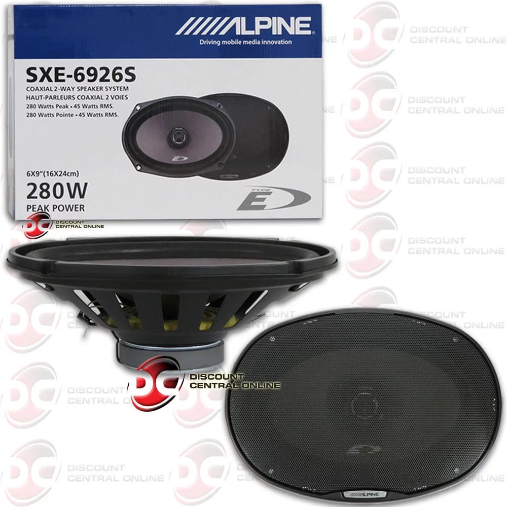 Pair Alpine SXE-6926S 6x9 280 Watt 2-Way Car Audio Coaxial Speakers