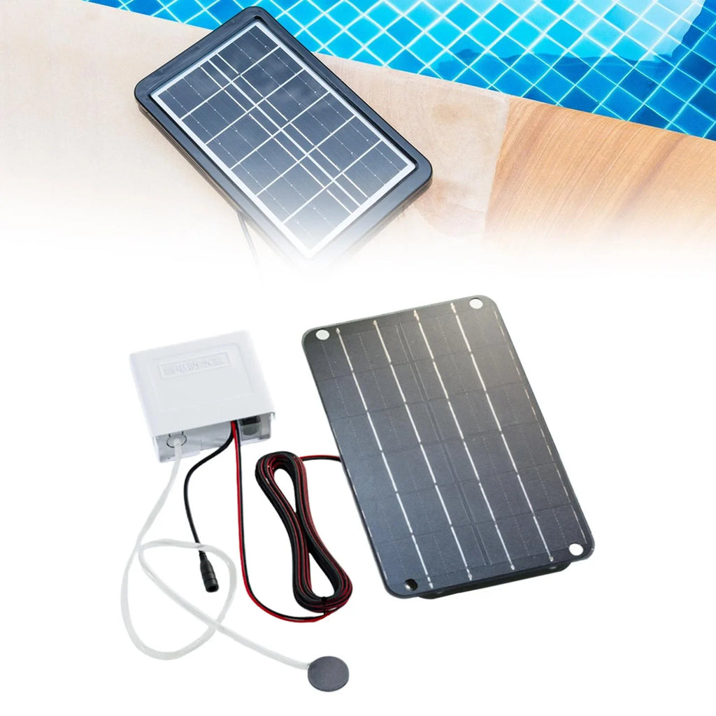 simhoa Solar Air Pump,Aquarium Air Pump Oxygenator Silent Eco Friendly,6V Solar Pond Aerator Solar Powered Pond Pump Hydroponics