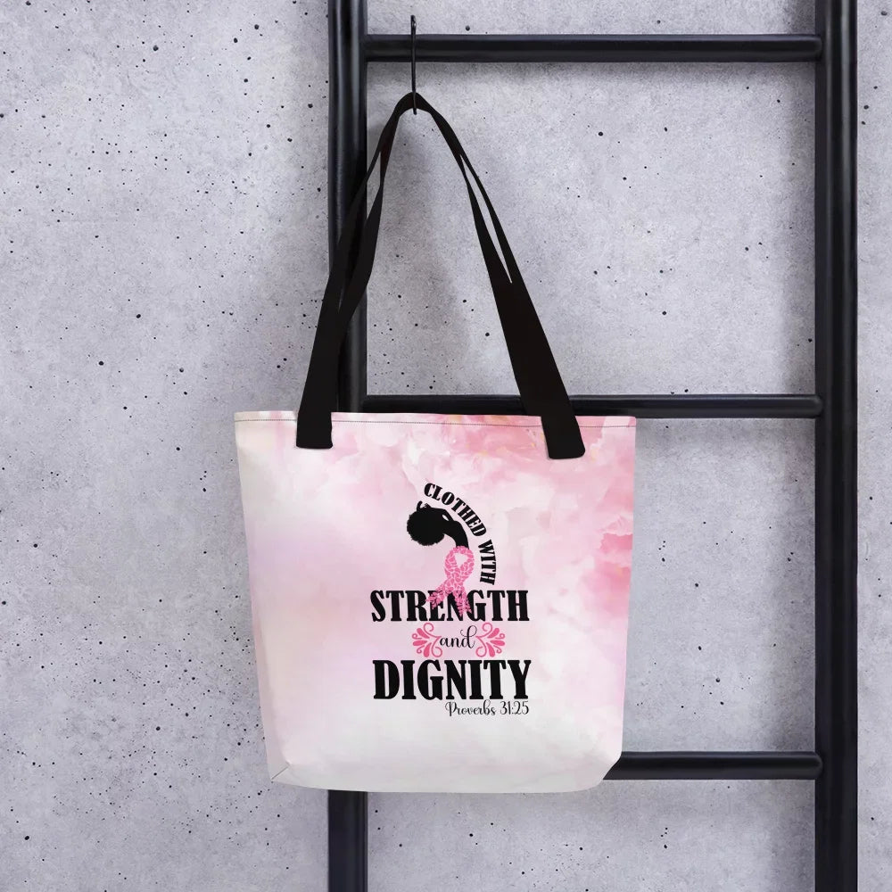 Clothed with Strength and Dignity Tote Bag