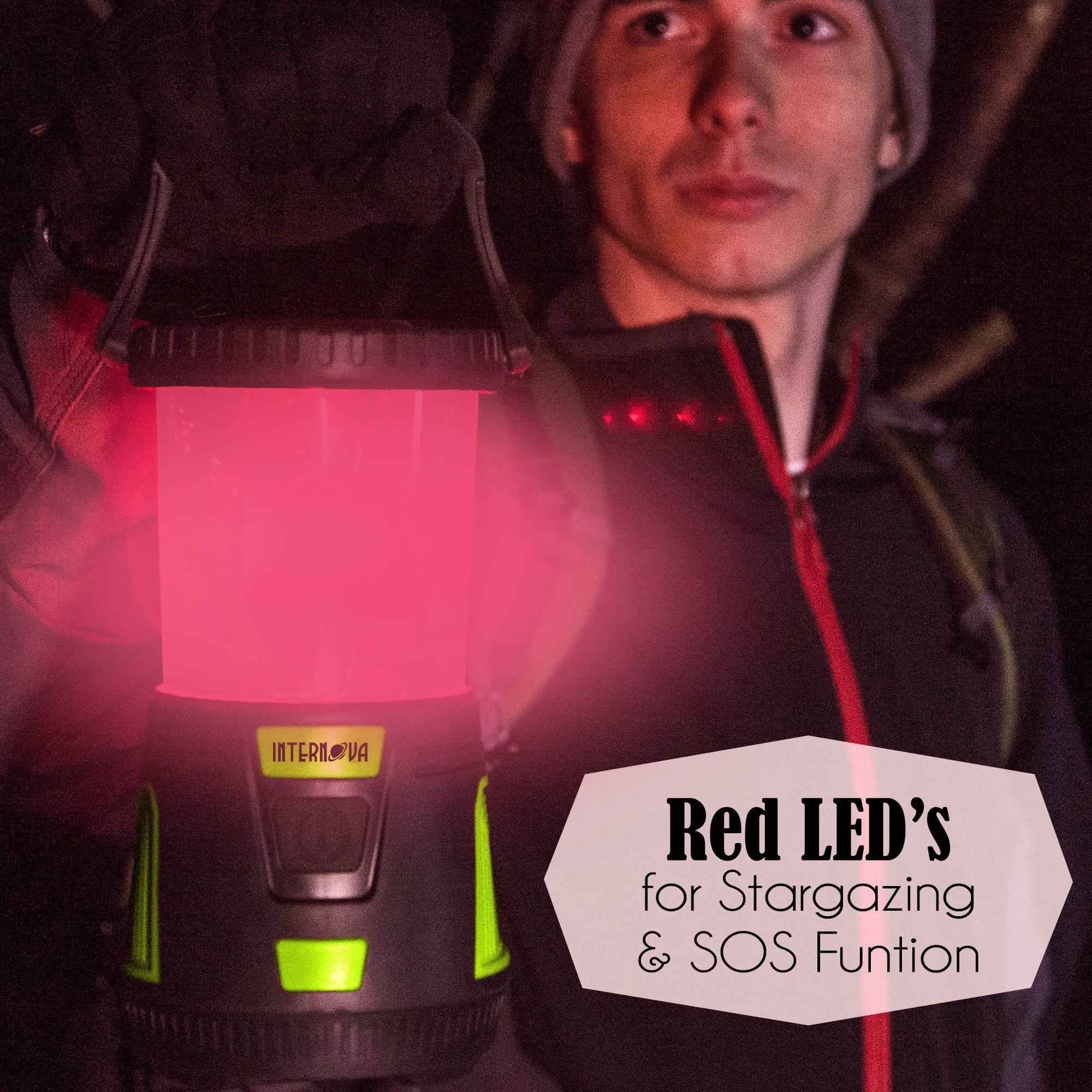 Internova Monster LED Camping Lantern, 2000 Lumens Output Camping, Hiking, Emergency Use and Power Outages