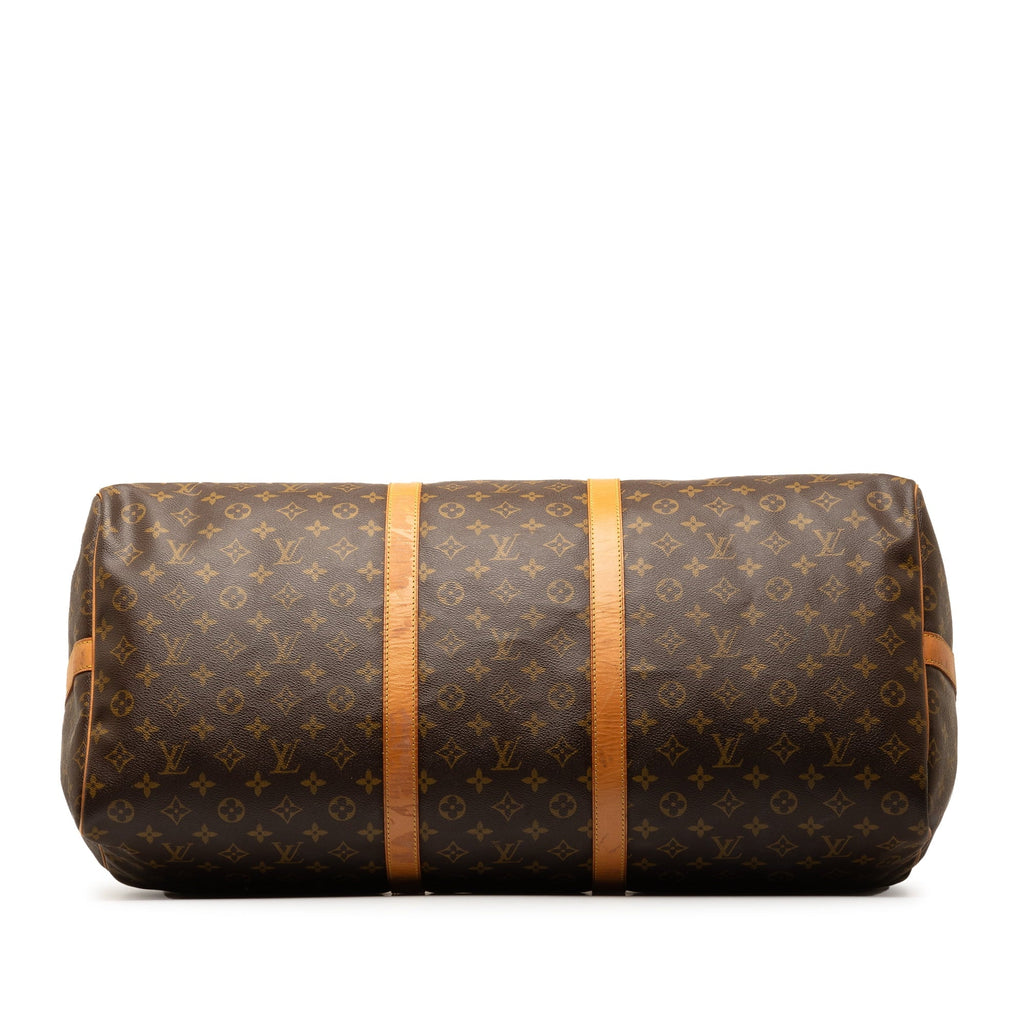 Pre-Owned Authenticated Louis Vuitton Monogram Keepall Bandouliere 60 Canvas Brown Travel Bag WeekenderBag Unisex (Good)