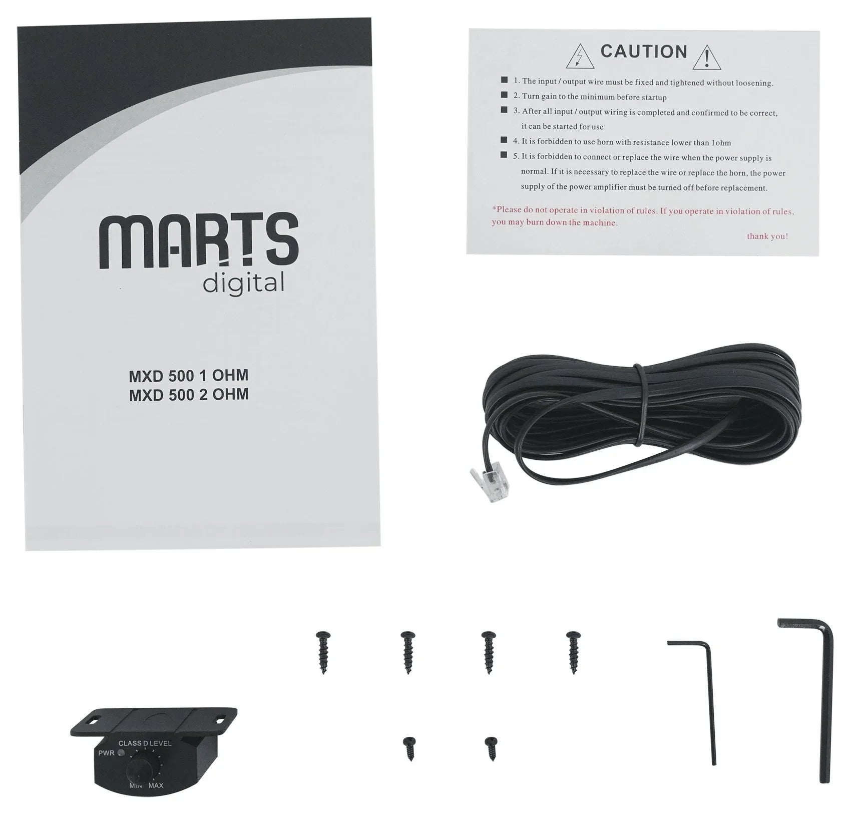 Marts Digital MXD 500 2 OHM 500w RMS Mono Car Amplifier+Bass Remote+Amp Kit